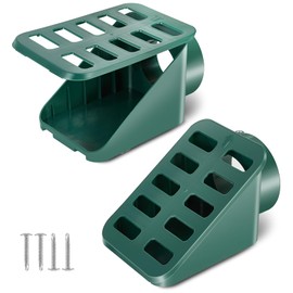 PWSOMJ Lawn Yard Angled Drainage Grate 2 Pack, Green Yard Drain Grate Emitter for Sump Pump Discharge and Downspout Extensions, Prevents Standing Water, Oval Shaped Inlet Fits 3" or 4" Drain Pipe