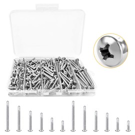 Pack of 200 self-tapping screws, stainless steel screws, assortment kit, stainless steel self-tapping self-tapping screws, self-drilling screws set M2/M3/M4/M5/M6