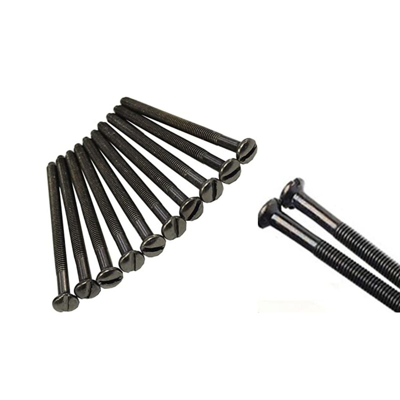 Pack of 10 Electrical Screws 50mm Black Nickel M3.5 Long