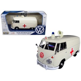 DCD for Volkswagen Type 2 (T1) Ambulance 1/24 Diecast Model by Motormax Diesel & Gasoline Fuel Manual Transmission New Condition