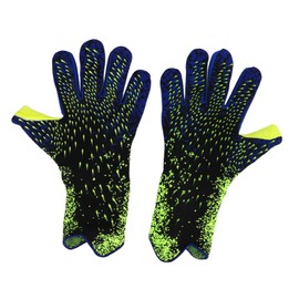 Soccer Goalkeeper Gloves Thickened Latex Anti Slip Breathable Cushioning Soccer Goalie Gloves for Training Competition Fluorescent Size 10