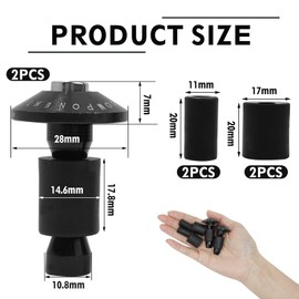 1 Pair Motorcycle Handlebar Weights Universal Handlebar Ends Diameter 22 mm 7/8 Inch Vibration Damper Aluminium CNC Rubber Black Accessories for Motorcycle Handlebar Assembly Simple Stable Stylish