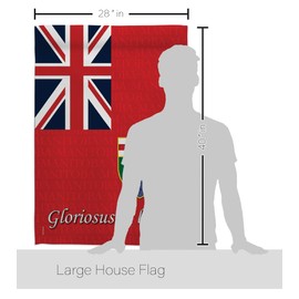 Breeze Decor HS108186-BO Manitoba World Canada Provinces Decorative Vertical, House Flag Set 28"x 40" w/Flagpole, Multi-Color