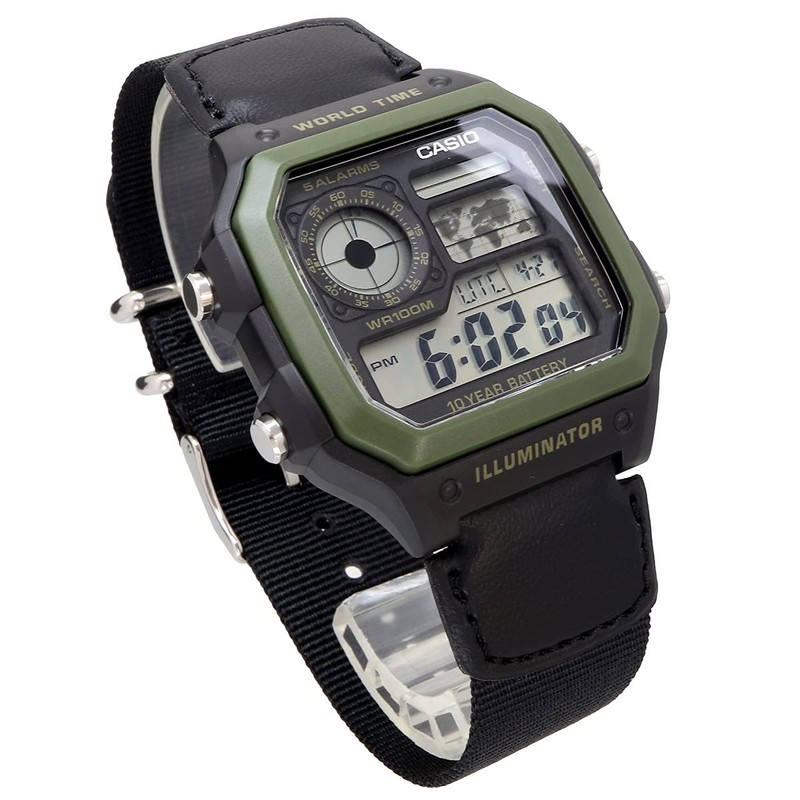 Casio World Time Digital Men's Watch AE-1200 Series International Model,