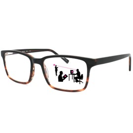 Sightline Nathan Progressive Power Multifocus Reading Glasses- Premium Quality Acetate Frame -AR Coated Lenses -Medium Fit Unisex 1.00 Magnification