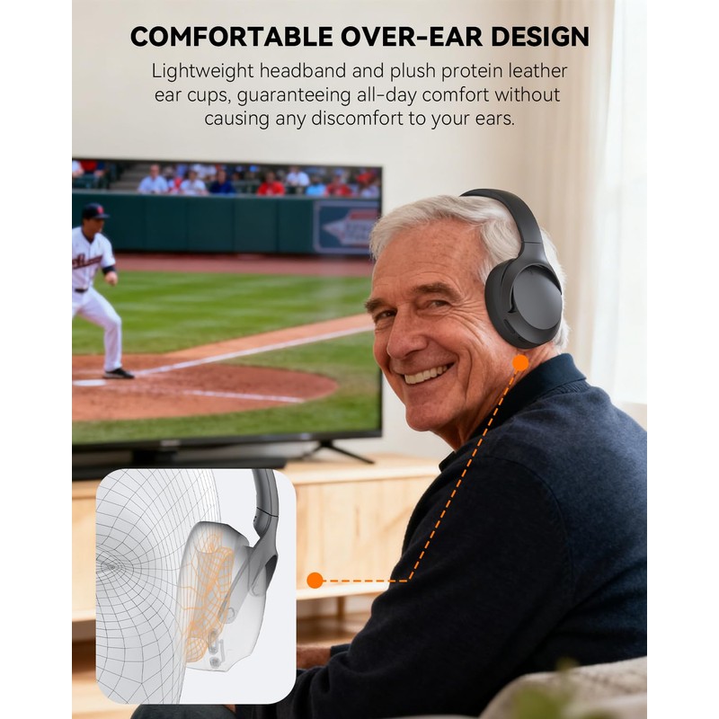 ANSTEN Wireless Headphones for TV Watching with Digital Optical RCA