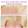 LuAiJa 34 Inch Blonde Lace Front Wig Human Hair 200%