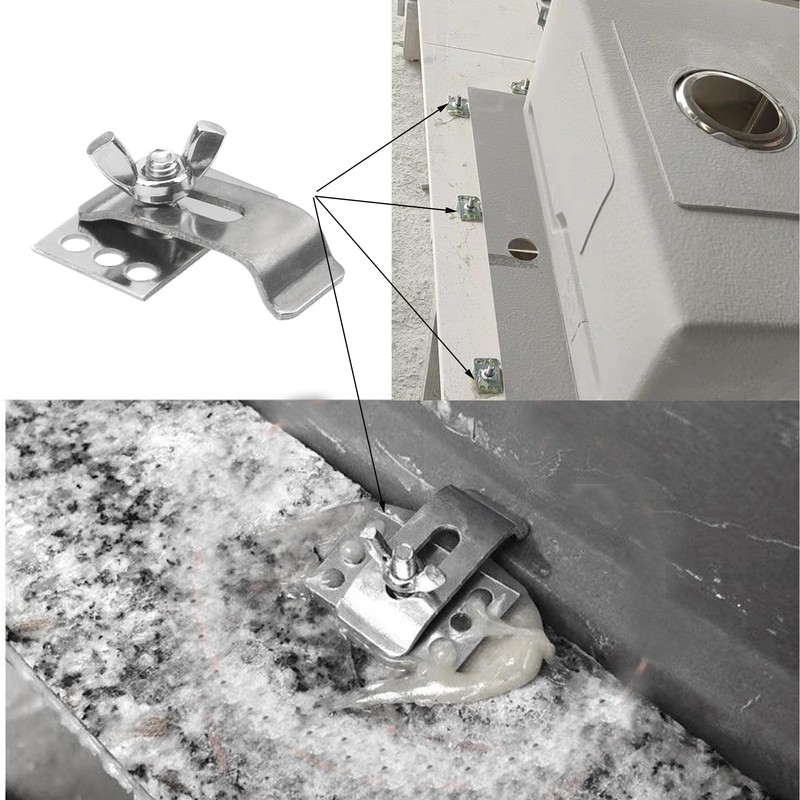 Rrina 10Pcs 304 Stainless Steel Heavy Duty Sink Clips Kit,