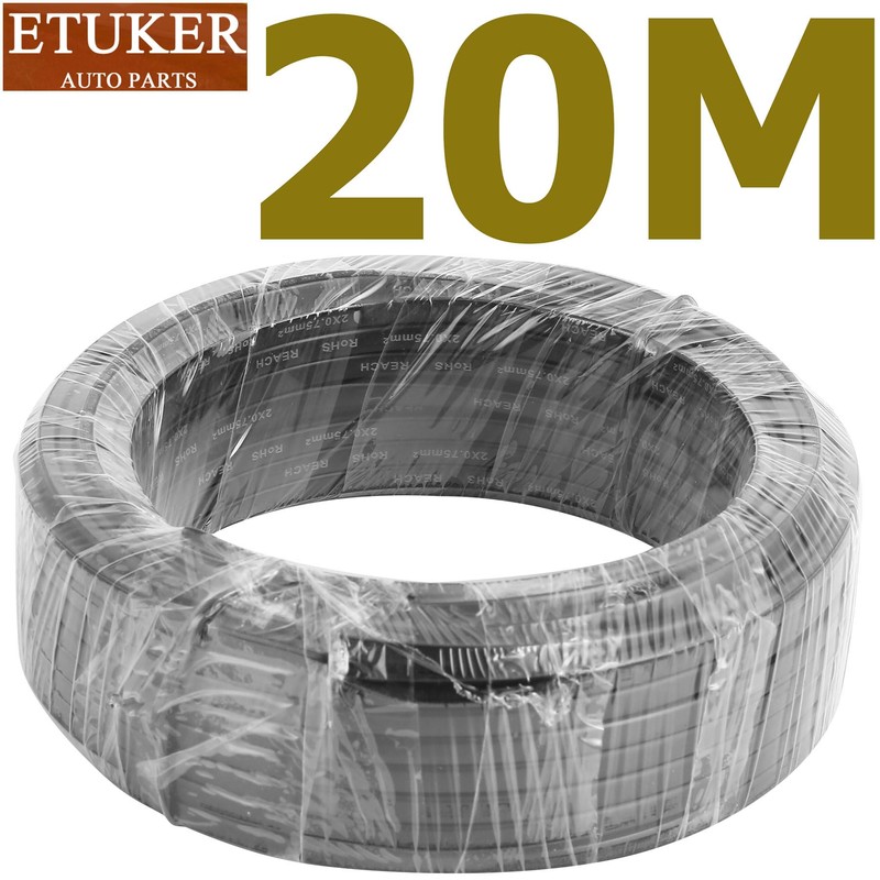 ETUKER 2 Pin Trailer Cable 20M 2x0.75mm² Trailer Cable 2Core