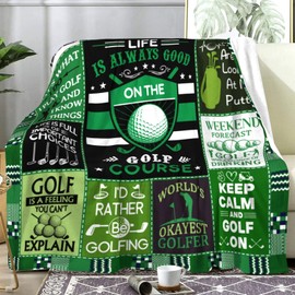 LEKEFLOW Unique Golf Blanket for Men,Golf Accessories for Men,Funny Golf Stuff Golfer Throw Blanket for Golf Lover,Best Golf Gifts for Men Golfers Women Adults Boys 50"x40"