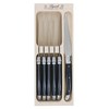 Laguiole Andre Verdier Debutant 6 Piece Steak Knife Set, Black,