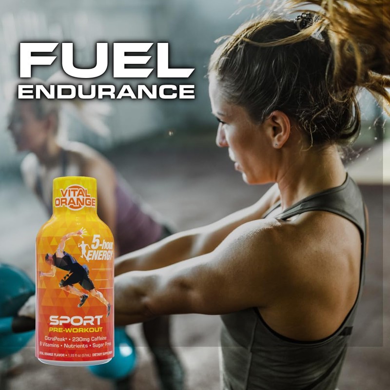 5-Hour Energy Extra Strength Sport Shots with Citrapeak, Vital Orange