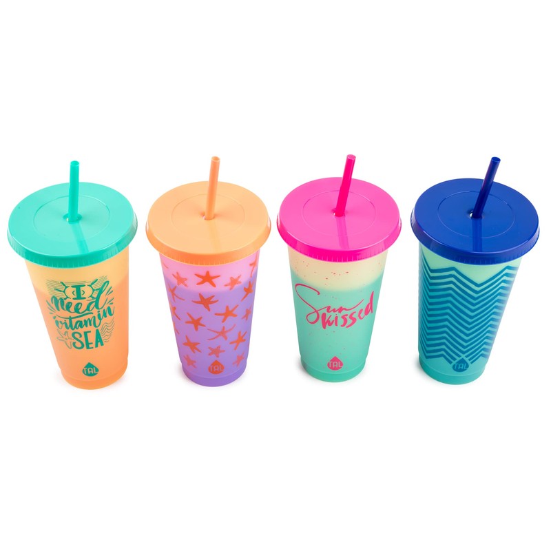 TAL Color Changing Cup with Lid and Straw 24oz, Pattern