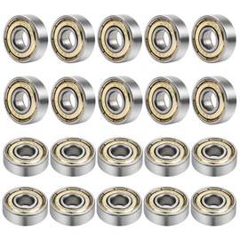 Pack of 20 Ball Bearings 8 x 22 x 7 mm, Ball Bearings 608ZZ, ABEC Inline Ball Bearings, Skateboard, Skateboard Ball Bearings 608, Metal Double Shielded Miniature Deep Groove Ball Bearings for