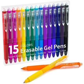 Lineon 15/22/26 Pack Erasable Gel Pens, Retractable Fine Point Clicker Pens in 15 Assorted Colors, Smooth Writing and Easy to Use for Students, Teachers and Artists, Drawing Writing Planner and Crossword Puzzles,magical pen,gift,dealsforyoudays:_15 Colors