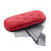 FEFI Hardcase Glasses Case Soft Touch Embossed Glasses Design (Red)