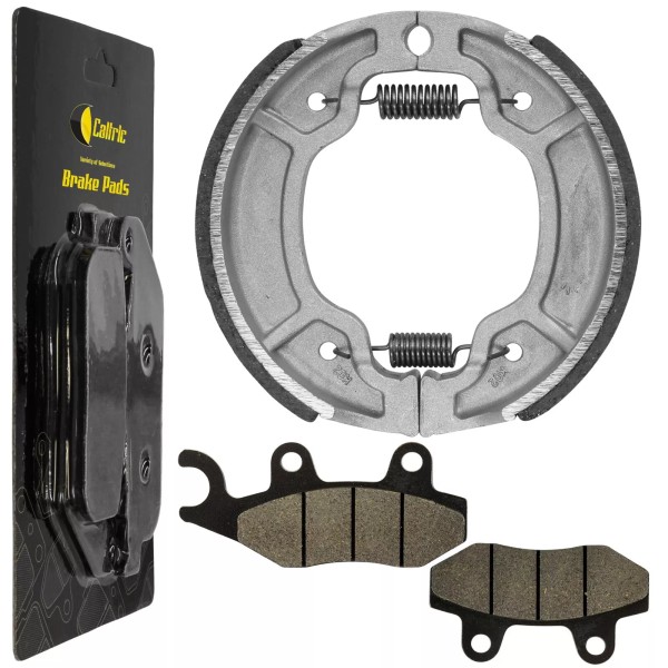 Caltric Front Brake Pads and Rear Brake Shoes for Yamaha