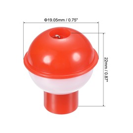 PATIKIL 0.75 Inch Fishing Bobber, 30 Pack Hard ABS Push Button Round Buoy Fishing Float Tackle, Red and White