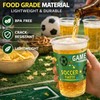 Soccer Party Cups 16 oz, 50 Pack Disposable Plastic Drinking