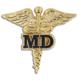 PinMart's Caduceus Nursing Enamel Lapel Pin - Ideal MD or Medical Doctor Badge - Patient Care Technician Accessories for Lanyards and Nursing Scrubs or CNA Graduation Gifts and Pinning Ceremonies