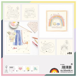 folia 82302 - Colouring Book "Me Time" with 20 Double Pages Pre-Printed Designs for Colouring, Designing and Cutting Out Approx. 23 x 23 cm