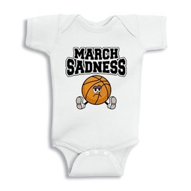TATY Kids March Sadness Baby Infant One Piece Bodysuit Newborn White