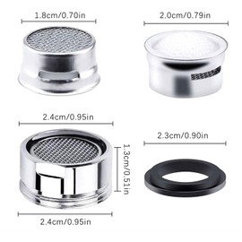 Faucet Aerator Kitchen Sink Replacement Parts With Brass Shell 15/16-Inch Male Threads Filter With Gasket for Kitchen Bathroom - 4 Pack