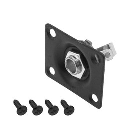 Soundspire Square Guitar Jack Plate, 1/4" Metal Input/Output Socket for Electric Guitar/Bass (Black, with Mounting Screws)