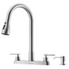 APPASO 2 Handle Kitchen Faucet with Sprayer, 4-Hole Kitchen Faucet