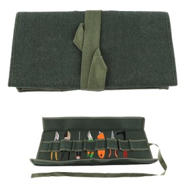 Tool Roll Up Pouch, Tool Rolls Bags Heavy Duty Canvas Roll-up Bonsai Tool Storage Bag with 10 Pockets for Garden Pockets Tool Roll Organizer