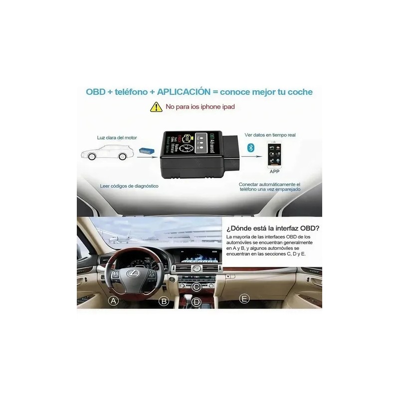 Escaner Automotriz Hh Obd2 Elm327 V1.5 Bluetooth 5.1