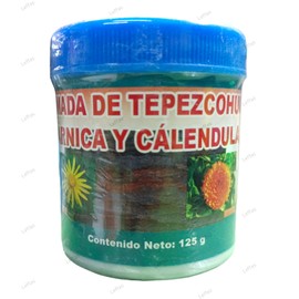 Genérico Pomada 3 En 1. Tepezcohuite, Árnica y Caléndula, 125 G. Pomada para alivio temporal y ayuda en la curación de heridas cutáneas menores