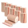 Vakly Elastic Bandage Wrap Rolls with Self-Closure [Pack of 10]