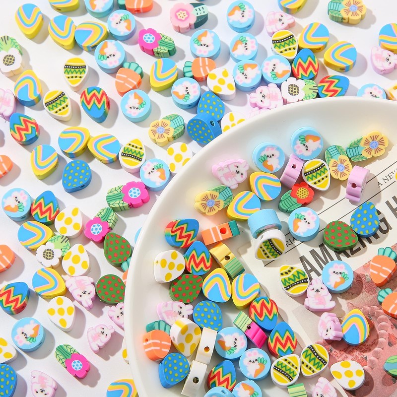 Easter beads, beads for bracelets, Easter, 200 pieces Easter clay