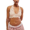 Free People Women's Adella Halter Bra, Almond Cream X-Large