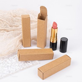 AUEAR, 50 Pack Kraft Paper Lipstick Boxes Empty Lip Gross Box 3.35"x0.79"x0.79" Rectangle Balm Perfume Essence Oil Packaging Cases for DIY Gloss Gift