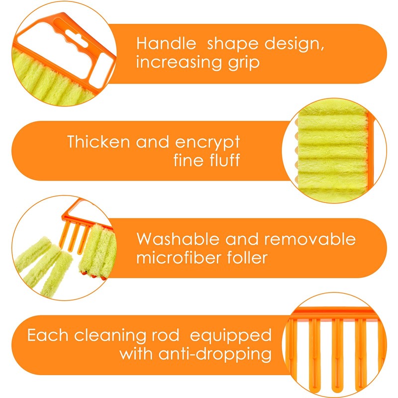 Romooa 4 Pcs Window Venetian Blind Cleaner Duster Tool 7