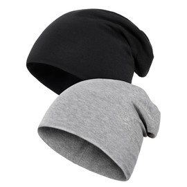 2 Stück Kinder Slouch Beanie Mütze, Weiche Wintermützen für Jungen Mädchen, Warme Kindermützen Doppellagige Baby Strickmütze für Kinder Frühling, Herbst, Winter