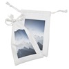 Ambesonne Mountain Fabric Pouch Set of 2, Foggy Scenic Morning