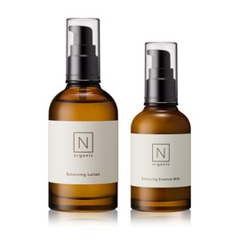 Lotion & Milk Lotion, N Organic Basic Balancing Lotion, 3.4 fl oz (100 ml), Essence Milk, 2.4 fl oz (60 ml) Set