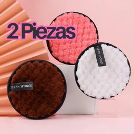 2pz Esponja Limpieza Facial Almohadilla Desmaquillante F