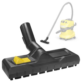 Switchable Wet and Dry Suction Nozzle for Kärcher WD5, WD6 Floor Nozzle with Brush Strip, Rubber Strips, Foot Switch, Side Rollers, Suitable for Dry and Wet Cleaning, Wet Dry Suction Nozzle with