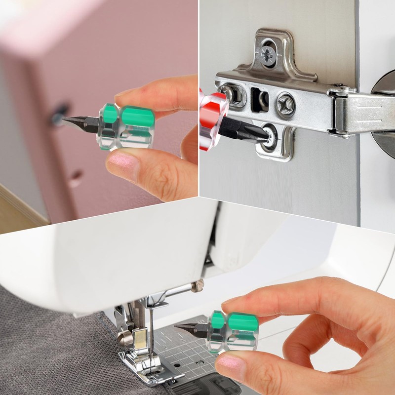 Mabor 4Pcs Stubby Screwdriver Mini Short Sewing Machine Screwdriver with