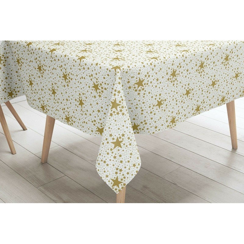 Karina Home Christmas Super Stars Gold PVC Vinyl Wipe Clean