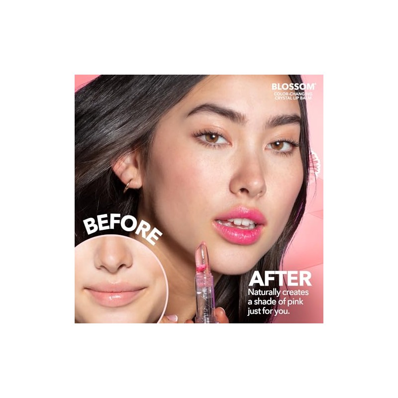Blossom Crystal Lip Balm - Color Changing - Pink