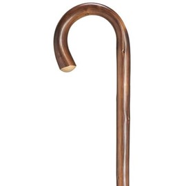 Men’s Stylish Round Nose Crook Cane – Scorched Chestnut Walking Stick, Durable Rubber Tip, 36" Support Cane for Men – HARVY Canes #DHAR-9343500