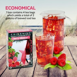 China Mist Iced Tea – Berry Hibiscus Herbal Tea Infusion – Refreshing and Delicious – Each Tea Bag Yields 1/2 Gallon – 4 bags.