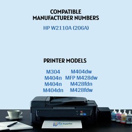 AZ SUPPLIES Compatible Toner Cartridge Replacement for HP W2110A (206A) with HP LJ Pro M304, M404n, M404n, M404dn, M404dw MFP M428dw, M428fdn, M428fdw -Black