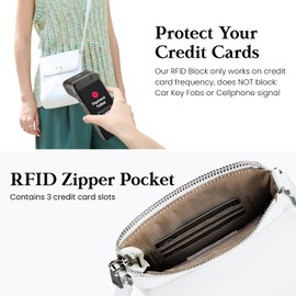 befen Genuine Leather Women's Cross-body Bags White Leather Handbags for Women UK Small Crossbody Phone Bag for Women with RFID Blocking