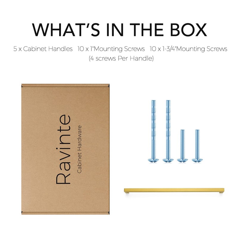 Ravinte 5 Pack 12-3/5 Inch Kitchen Square Cabinet Handles Cabinet